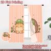 2D flat printing 2pcs Curtain Cute Cat Hedgehog Shamrock Digital Printed Polyester Drapes Festive Wall Decor Use for Photo