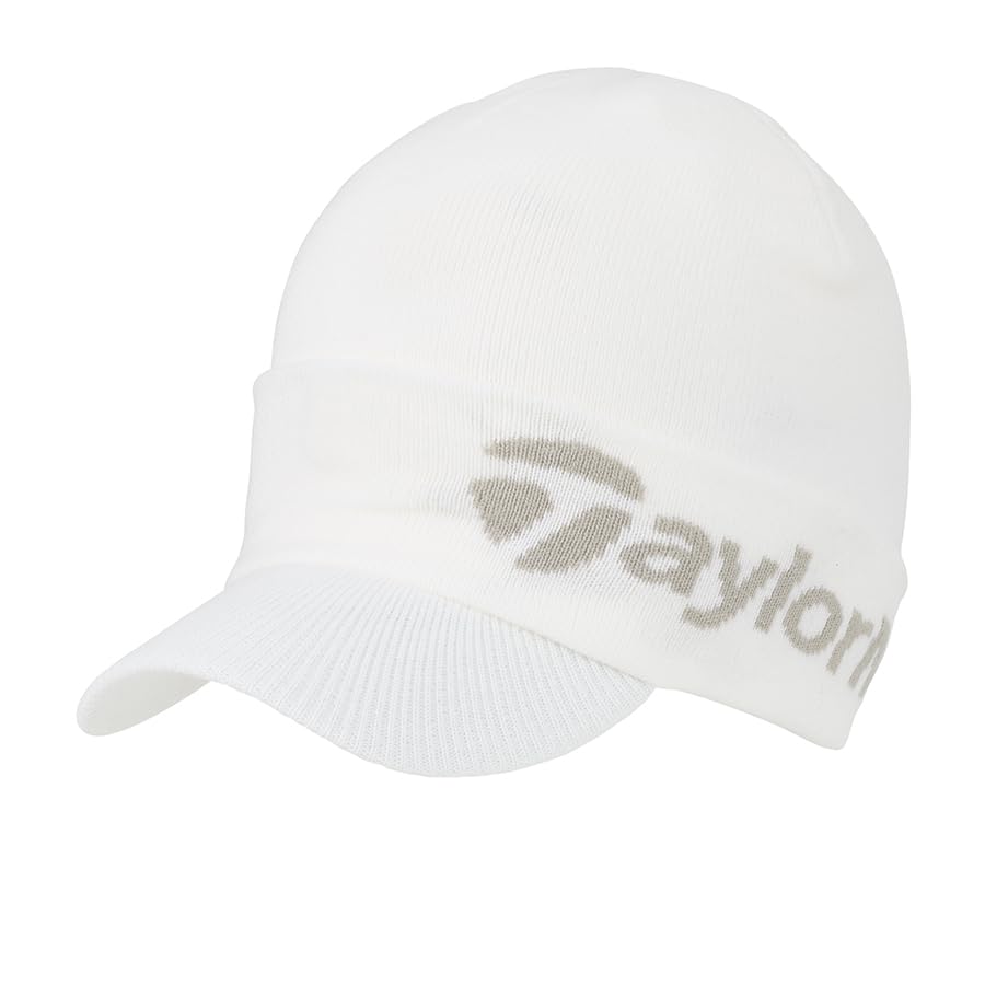 

TaylorMade Men s Medium Brim Knit Cap, White, Size 57-59cm (UN922), FW 25