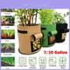 Sacos de Cultivo de Vegetais Duráveis e Reutilizáveis de 5/7/10 Galões com Alças de Transporte Convenientes