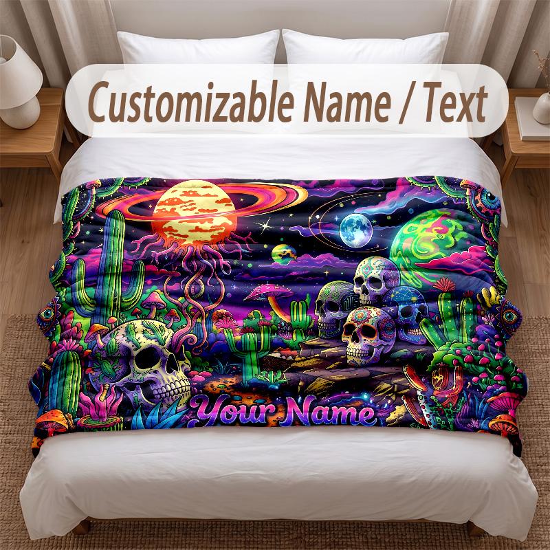 Other Similar Designs Theme Soft Blanket Personalized Custom Name Text Print Warm Blanket Home Sofa Bedroom Decor