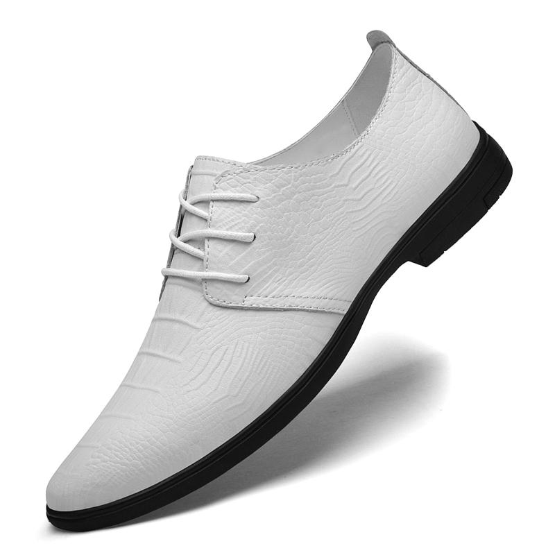 Fashion Lace-Up Oxfords Business Shoe Classic Flats Men Shoes for Wedding Genuine Leather Men Casual Shoes All-match Male Dress Footwear