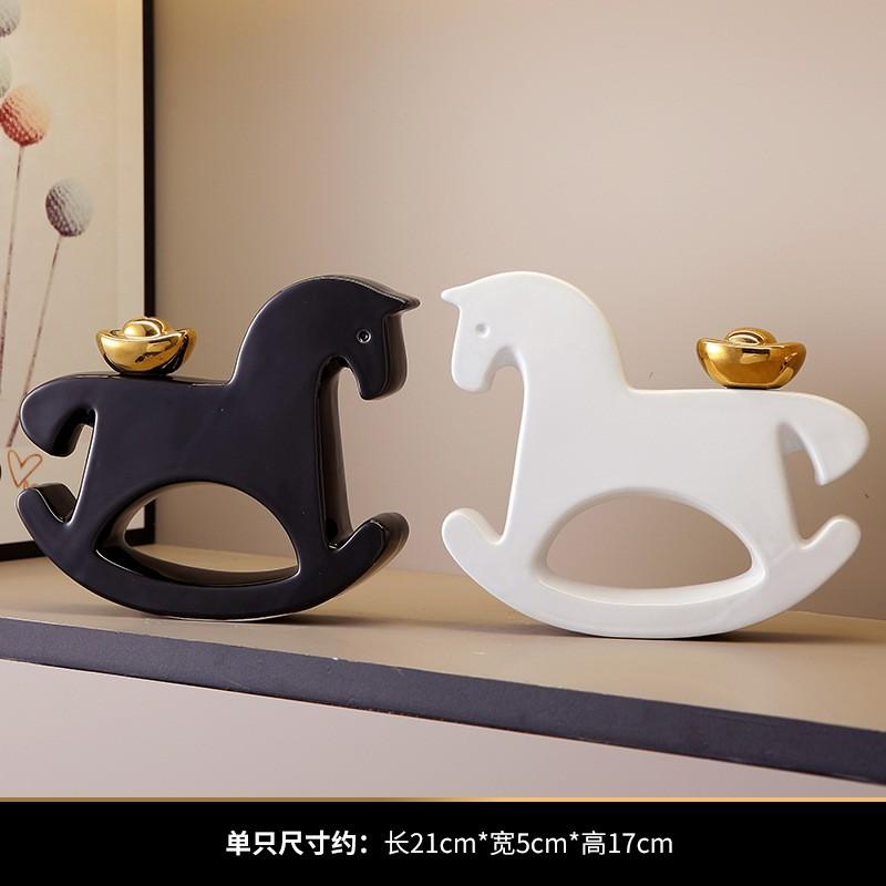 Modern Minimalist Ceramic Horse Figurine Decor Living Room Entryway Office Desk Home Decoration
