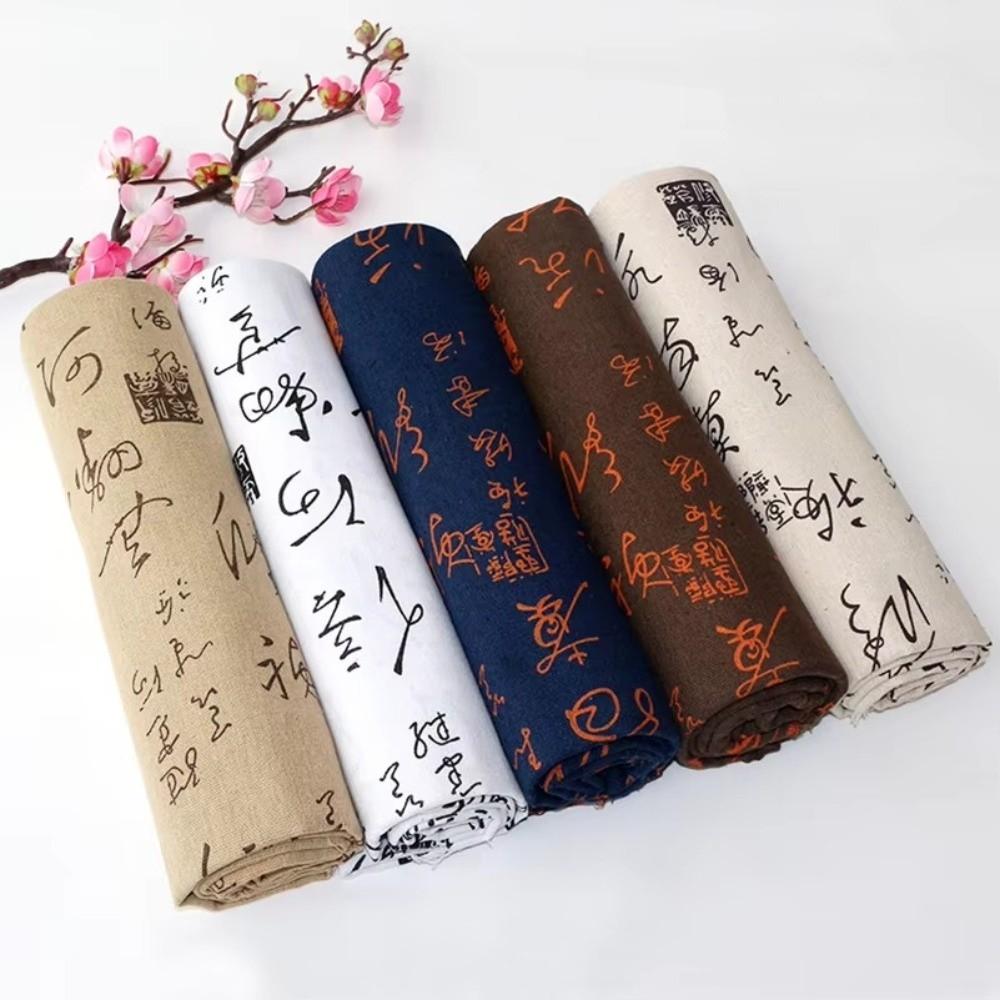 Chinese Character Printed Linen Tablecloth 150×50cm/200×150cm Dust Cover