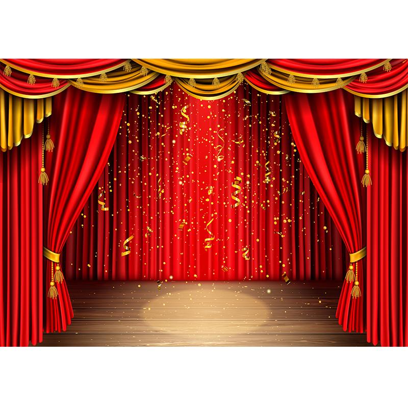 Czerwona kurtyna teatralna, tło imprezowe, światło sceniczne, sklep, urodziny, ślub, fotografia imprezowa, dekoracja tła, studio fotograficzne
