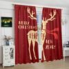 2 pieces - Christmas decoration Elk print curtain - Polyester - suitable for bedroom   living room   study   private space