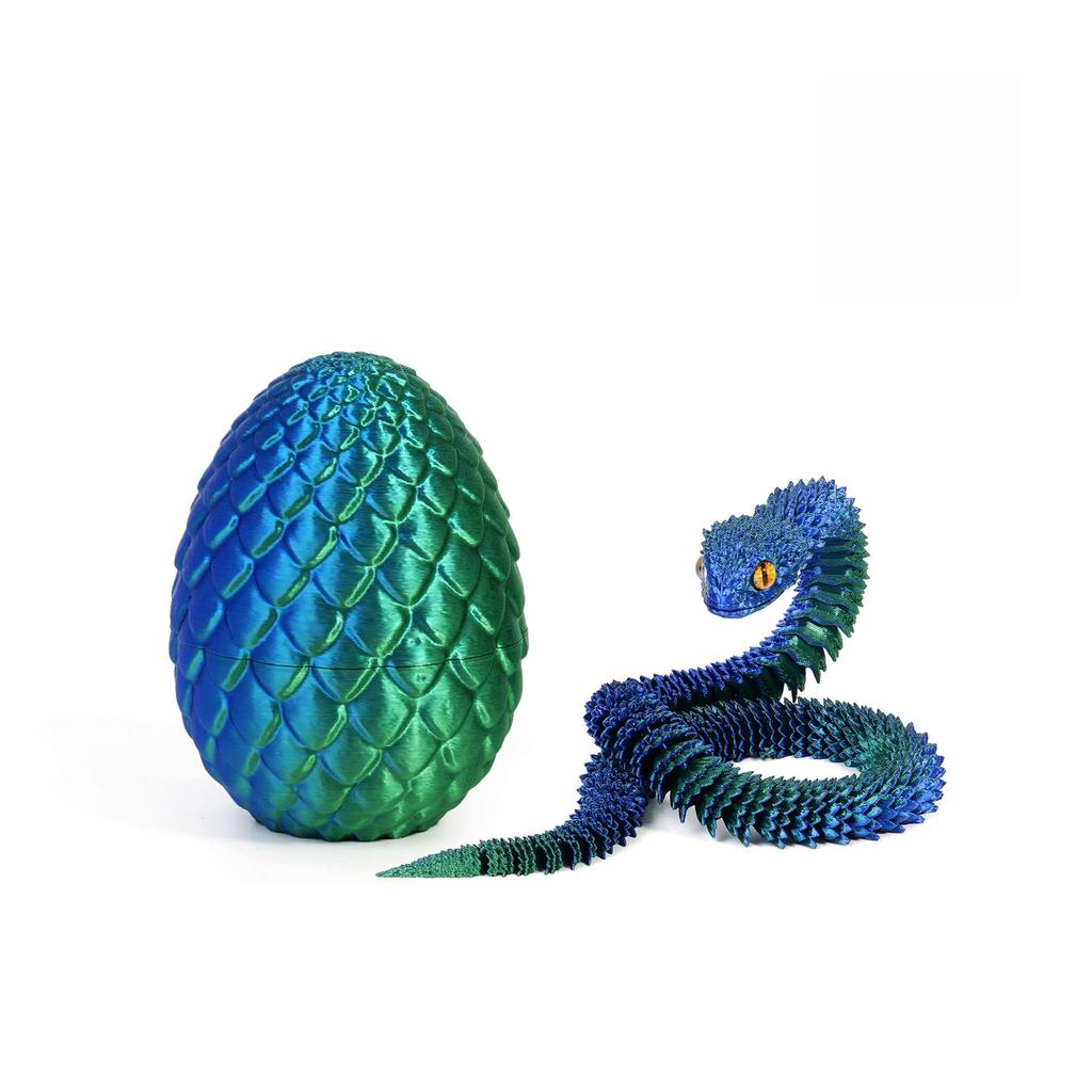 3D Printed Snake with Egg Joint Mobility Simulate Snake Ornament Desktop Home Animal Decoration Kids Desktop accessories