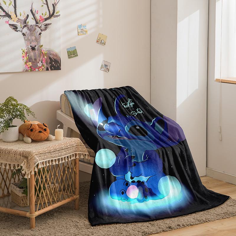 Cartoon Stitch Series Flannel Blanket 3D Printed Sofa Blanket Thickened Blanket