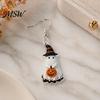 Lightweight Acrylic Earrings Cute Ghost Earrings, with Pumpkin Wizard Hat Decor, Holiday Themed Jewelry Halloween Drop Pendant Party Festive Gifts