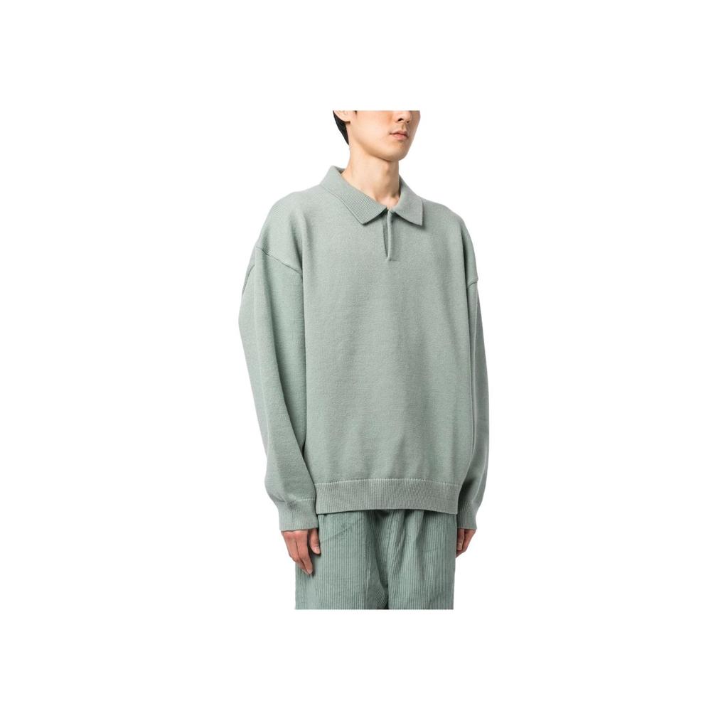 Fear of God Essentials Knit Long-Sleeve Polo Sycamore Men Tops Green 192BT222181F