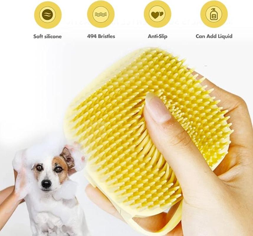 Bathroom Dog Cat Bathing Massage Glove Brush Soft And Safe Silicone Pet Brush