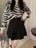Women's Plus Size Woolen A-Line Mini Skirt: Petite, Hip-Covering, Slimming, Bodycon Style for Autumn/Winter.