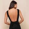 Women's  Summer Maxi Dress, Sexy Backless Sleeveless Twist Knot, Slim Fit Streetwear, Solid Party Dress