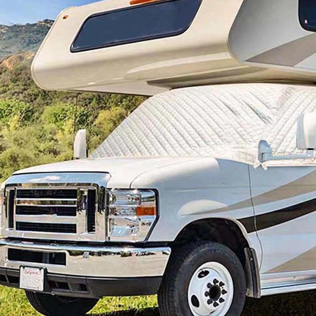 RV Windshield Cover Foldable Waterproof Protector Shield UV Protection RV Windshield Sunshade For Ice Snow Winter Frost Exterior