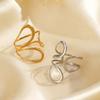 Unique Original Stainless Steel Gold Color Ring Colorfast Popular Party Personalized Exaggerated Charms Jewelry Wome