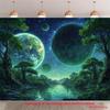 2D Magical Jungle Outer Space Starry Backdrop Sci-fi Party Decor Background Cloth