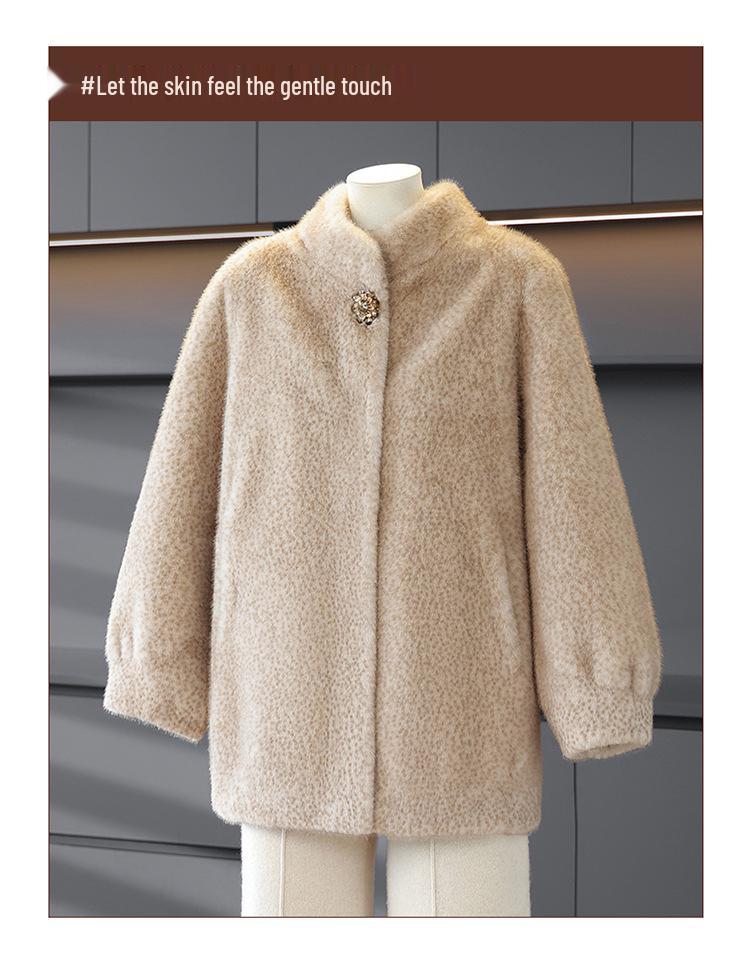 Mid-Length Fur-Lined Winter Coat for Women 50+ – Warm Mink Velvet Jacket