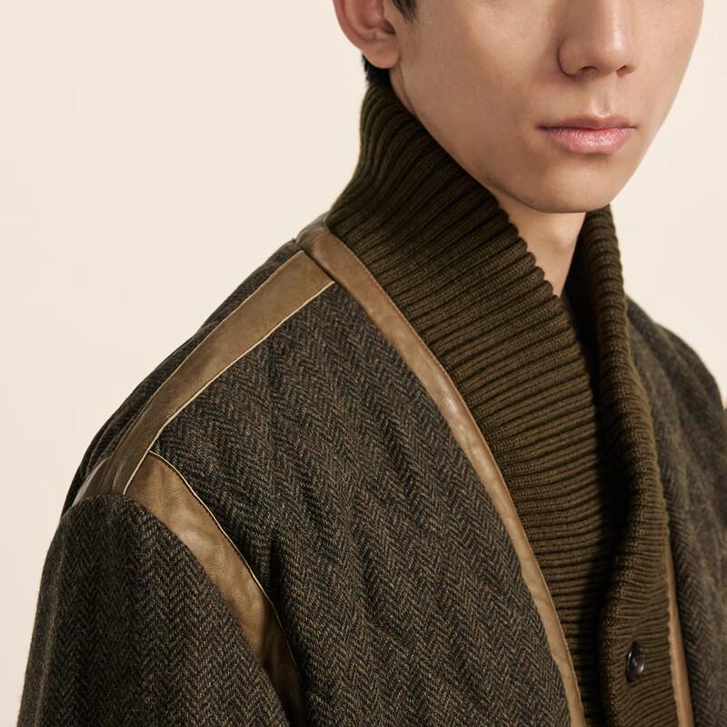 Men's Loose A-Line Scarf Collar Short Padded Jacket