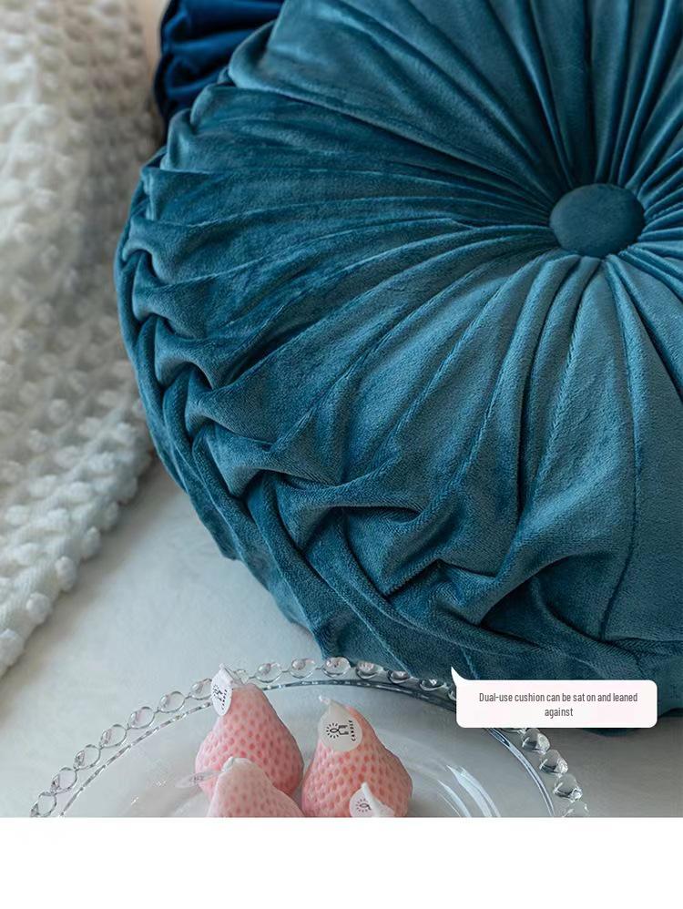 Nordic Pumpkin Pleated Round Throw Pillow Cushion for Sofa & Living Room