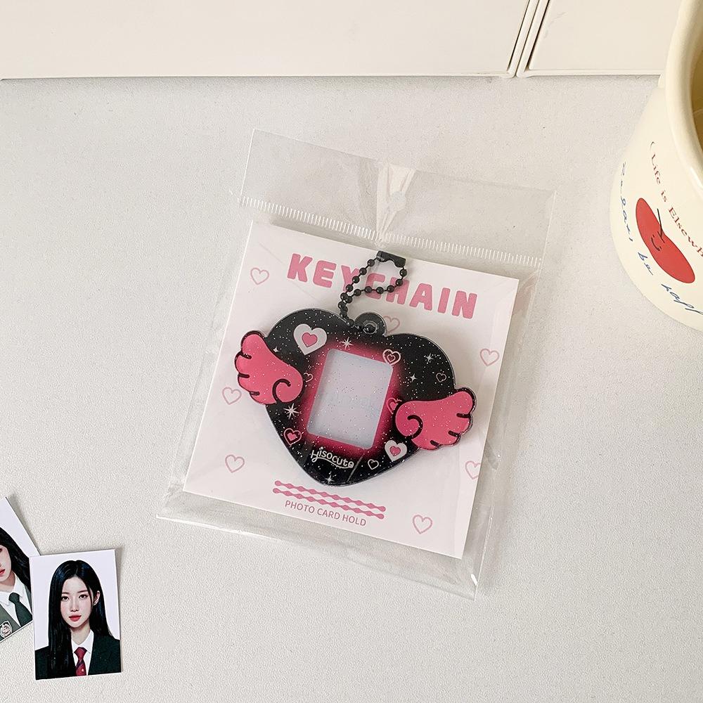 With Keychain Mini Photocard Holder Acrylic Card Cover Hanging Decoration ID Photo Photocard Frame Korean Style