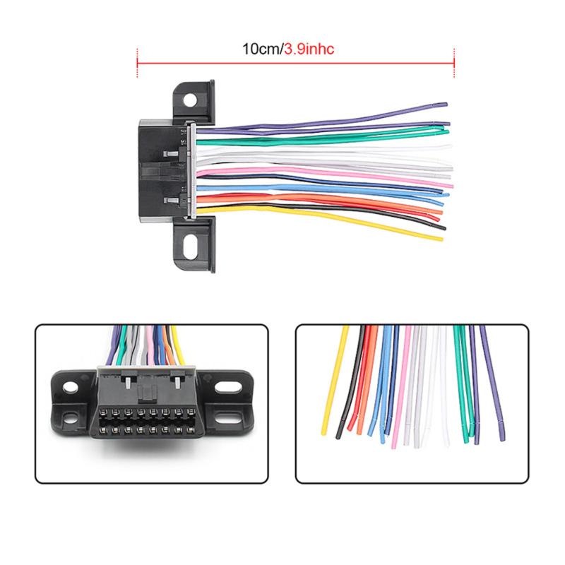 Obd2 Female 16-pin Car Diagnostic Extension Cable Ecu Testing Main Cable Testing Plug Full Line