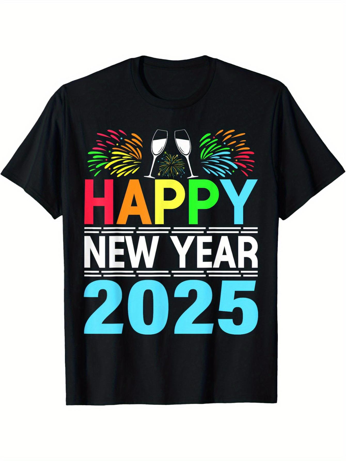 Top Pick Mens 2025 New Year Celebration TShirt S