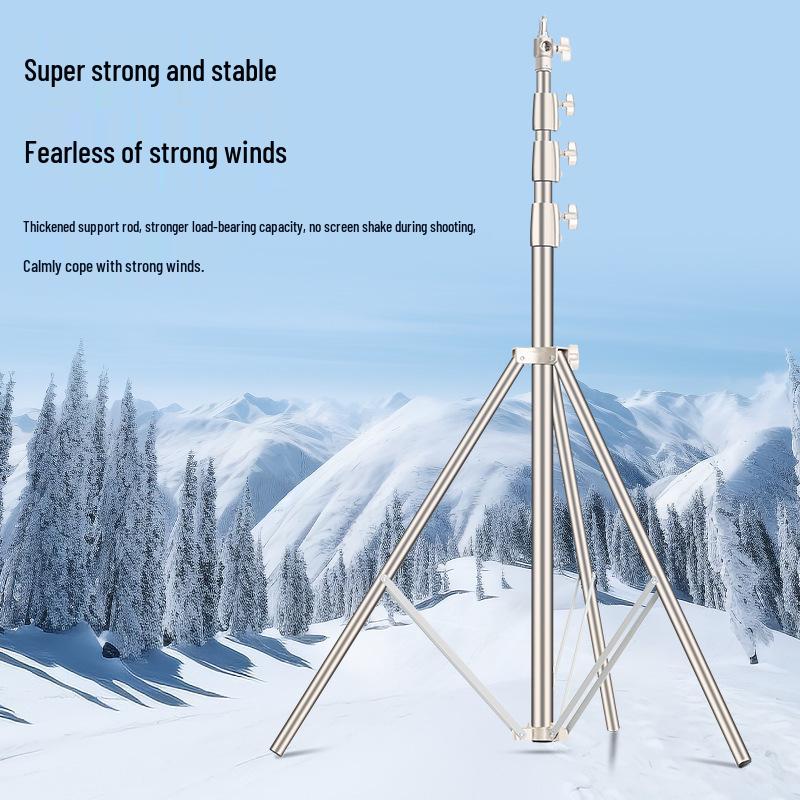 Ambitful Zhijie 4m Stainless Steel Light Stand, 20KG Load, Reinforced for Live Broadcast & DSLR Cameras