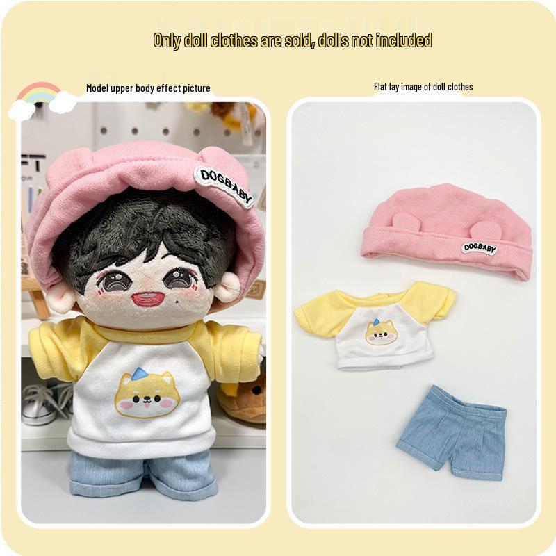 20cm Cotton Doll Dress-Up Set: Cute Figure Skirt & Overalls