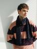 Pokeopeiseu Block Round Neck Kint Deep Peach/Burgundy