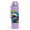 1PC Color Splash Monster Truck Print 750ml Color Plastic Sports Water Bottle Leakproof Flip Straw Lid Suitable for Sports Office Home Use