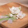 Chinese Style Hair Clips With White Peony Ribbon Vintage Clip Hair Hairpin For Gown Dress Cheongsam Hairstyle Making Tools 1pair