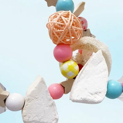 Vogelspielzeugschaukel Kranzförmige Papageienspielzeugschaukel Papageienbedarf Papageienholzständer Vögel Spielständer Haustier Vogelkäfig Hängematte