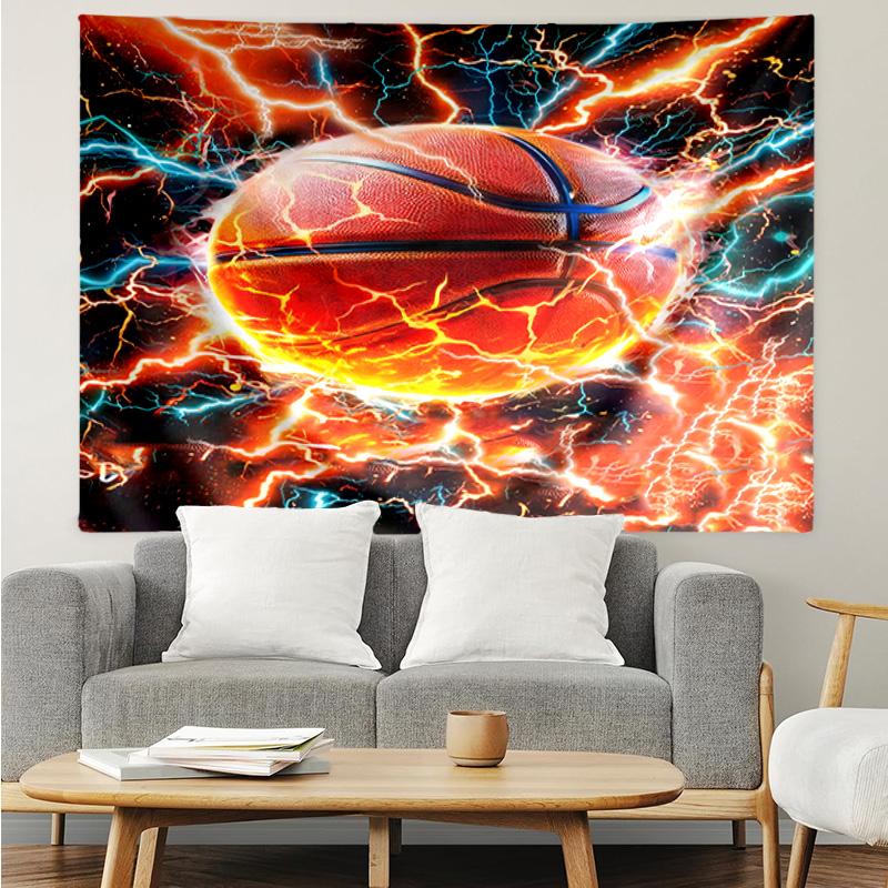1PC Flaming Football Artwork K-pop music group Tapestry Accessories for Bedroom,Livingroom, dormitory Room Wall Decor Fan Birthday Gifts