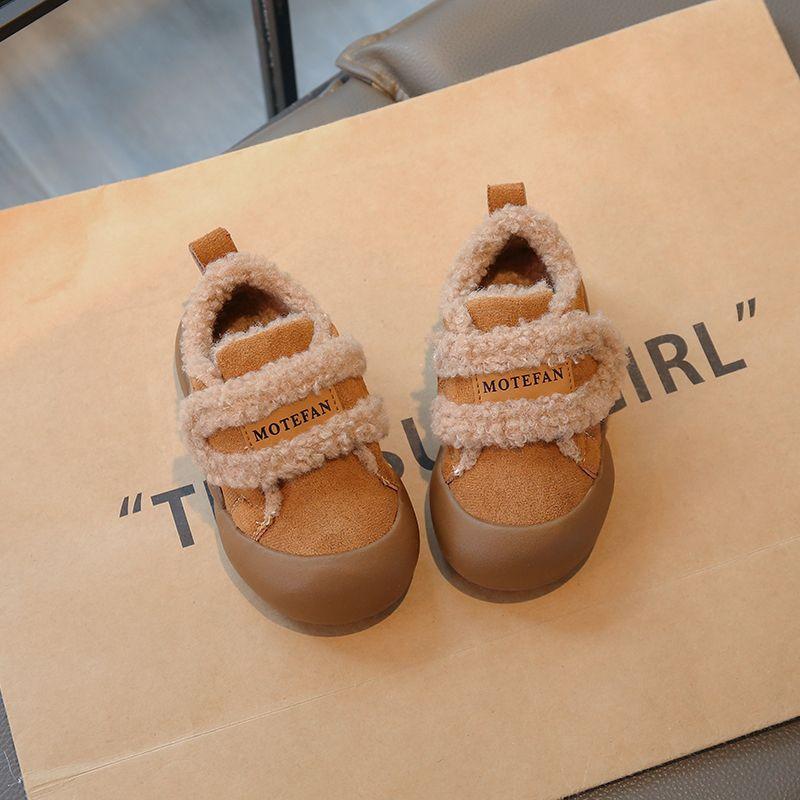 Baby girl snow boots 2025 winter new children's velvet cotton shoes children's toddler shoes girls soft-soled thermal shoes
