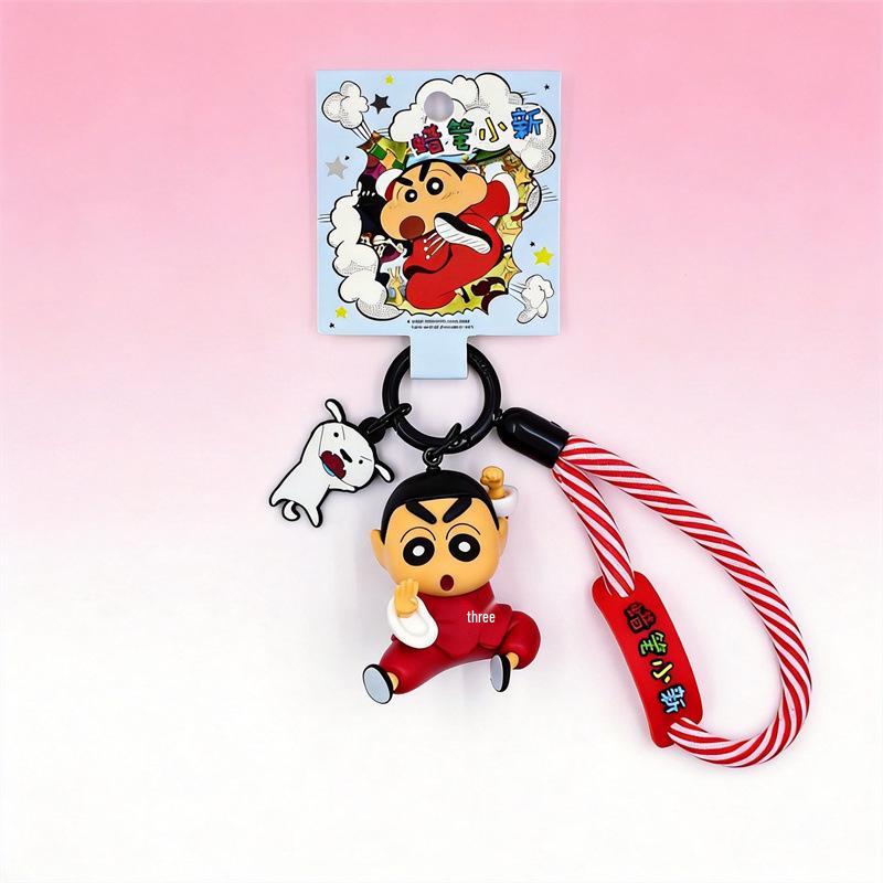 Crayon Shin-chan 3D Keychain & Lanyard: White Bag Charm Gift for Friends