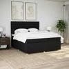 Exclusive House - Bed Slat Base with Mattress Black 200x200 Cm Fabric