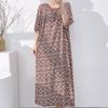 1011 new cotton and silk nightdress women's summer short-sleeved pajamas cartoon pony element long loose cotton silk skirt can be worn outside
