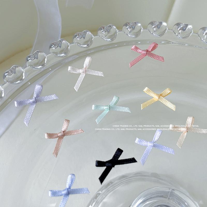 10Pcs 3D Lace Bow Ballet Shoes Nail Parts Nail Charm Ribbon Ornaments Bowknot Diy Nail Art Decoration Accessories Manicure Salon