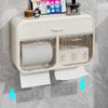 YOUQIN Double-Row Waterproof Wall-Mounted Tissue Box with Storage