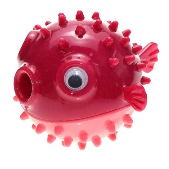 Puffer Fish Dog Chew Toy Bite Resistant Boredom Stress Relief Balloonfish Teething Cleaning Toy Treat Feeder Bouncing Ball Pet Supplies