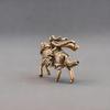 Brass Mulan Riding Horse Figurines Small Ornaments Pure Brass Statue Desk Decor Animal Home Decor