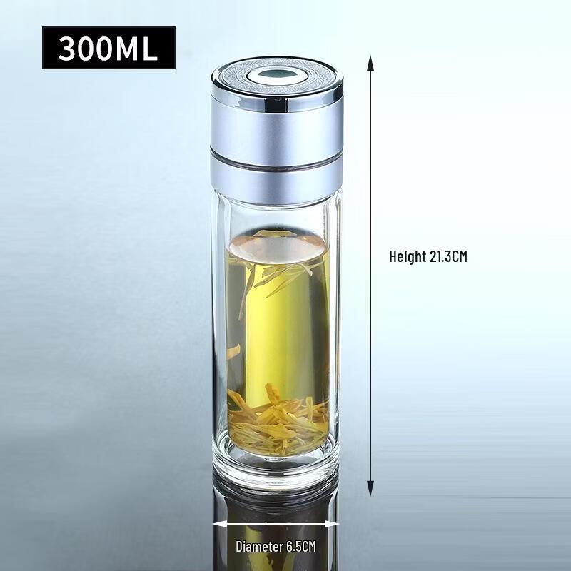 Etravel One-Touch Open Double-Layer Glass Tea Infuser Bottle