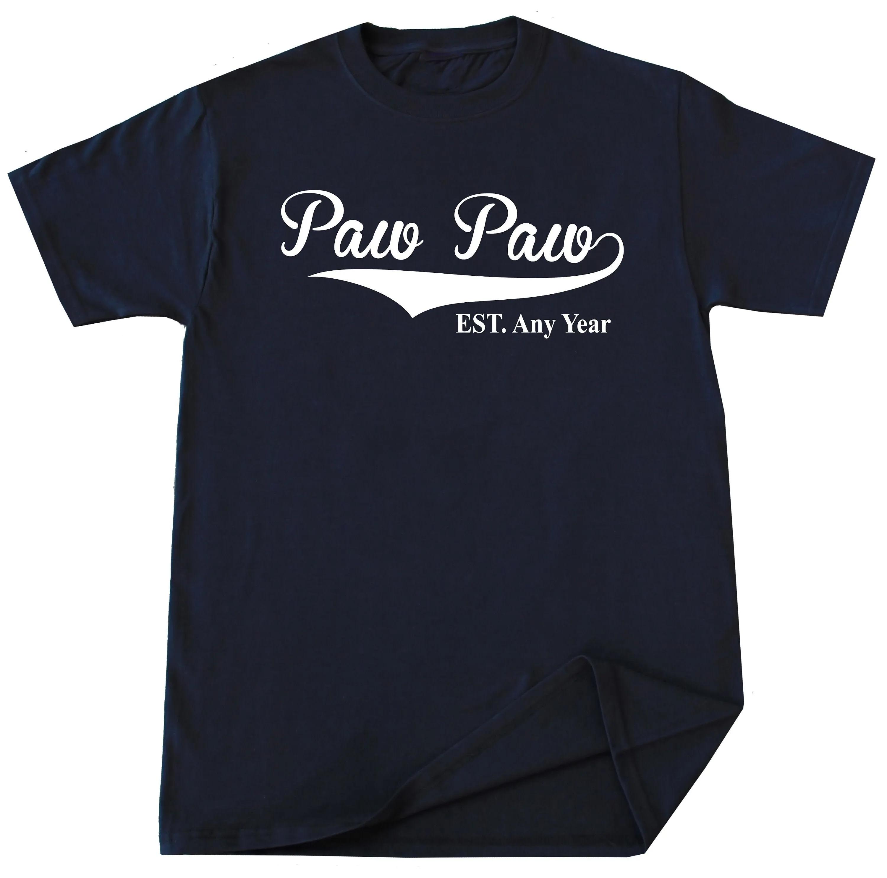 

Paw Est T Shirt Grandpa Birthday Pregnancy Announcement Personalized 5XL різнокольоровий