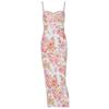 2024 Summer European & American Style Women's Printed Slim Backless Dress