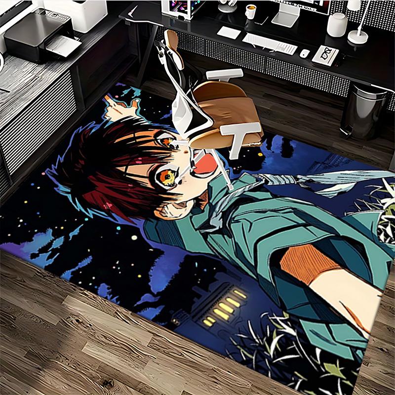 1pc Anime Cartoon Design Chair Mat - Kyojuro Rengoku Inspired Office Rug, Non-Slip Carpet for Home Decor, Suitable for All Seasons, Perfect Gift for A