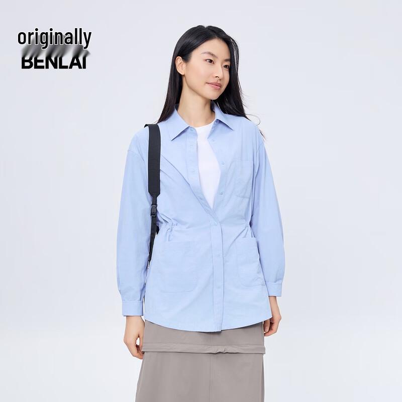 

Benlai Women s Cool-Feel Nylon Button-Up Shirt M