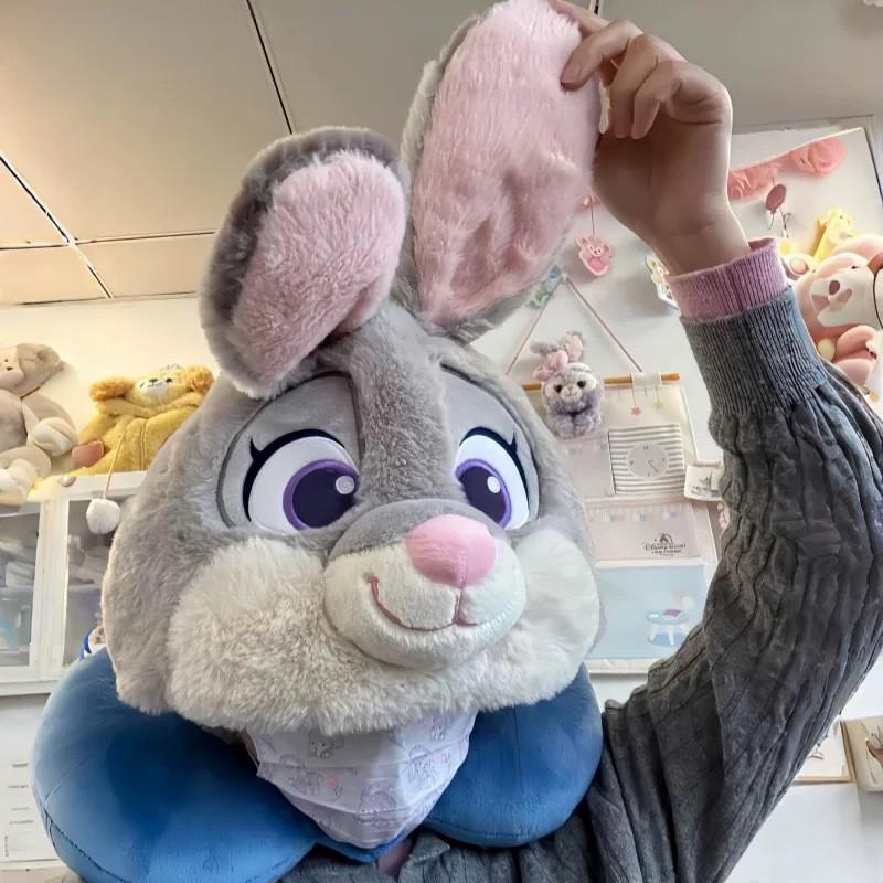 Zootopia Nick And Judy Cartoon Plush Hooded Neck Pillow With Pp Cotton For Kids