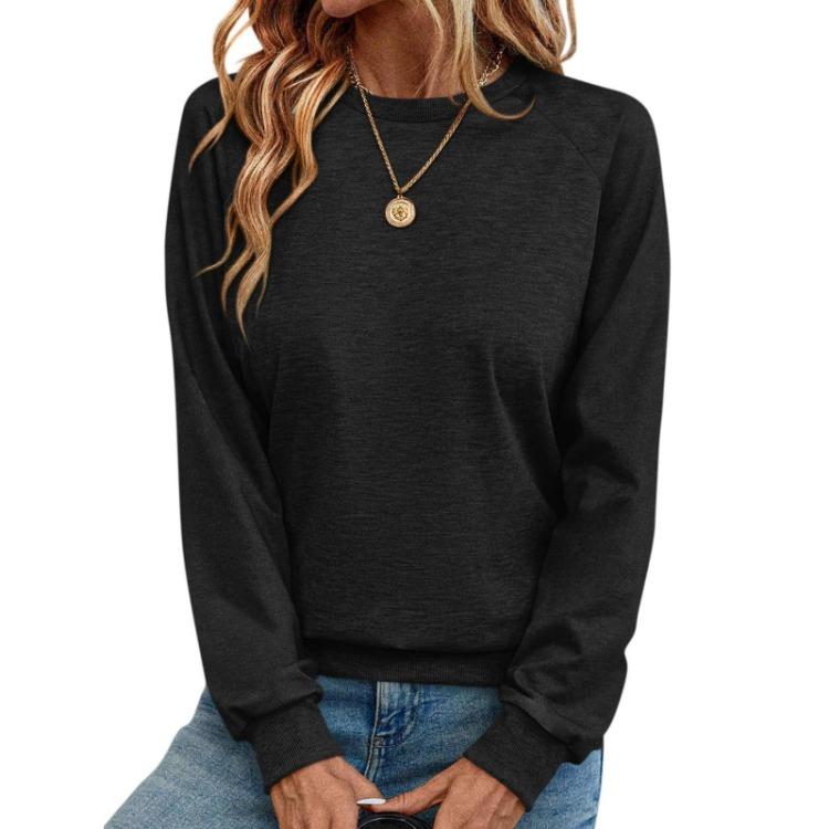 Hoodie met lange mouwen Dames Sweatshirt Ronde hals Losse Pullover Effen kleur