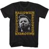 Halloween Horror Movie T Shirt Mike Myers Repeat Frame Photo Black Cotton