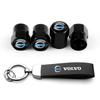 fqshd6 Premium Metal Tire Valve Covers Leather Keychain Compatible Volvo S60 S90 V60 V90 Xc40 Xc60 Xc90 Ex30 Ex90 Es90 Em90