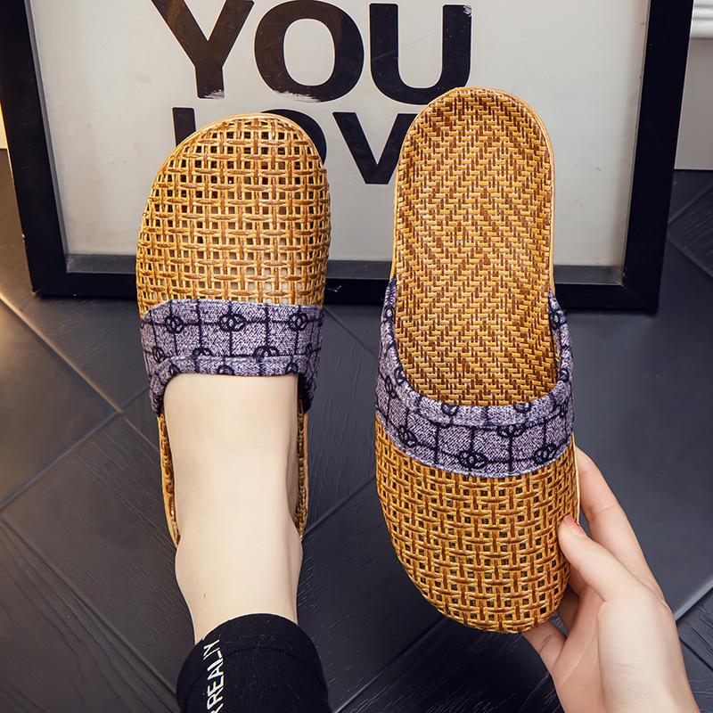 

Женские соломенные тапочки в стиле ретро с закрытым носком 40 синий